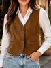 Otoño/Invierno 2026 Nueva Moda Femenina Transfronteriza Europea y Americana Chaleco Clásico Casual de Gamuza Estilo Británico Ajuste Delgado Chaleco Regular