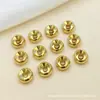 Cuentas con Recubrimiento de Cobre Dorado Real de 18K, Color Duradero, Cuentas Espaciadoras, Cuentas Sueltas, Corte Hecho a Mano, Accesorios para Joyería de Collar, Pulsera, Colgante DIY