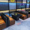 Sala Privada de KTV Sofá de Cabina en Forma de U/L Restaurante de Música Bar Speakeasy Pub Mesa y Silla de Pared de Lujo Ligero Combinación