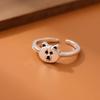 Moda Estilo Coreano Urso Fofo Personalidade Doce Criativo Anel Aberto para Mulheres