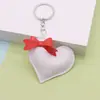 Accesorios para Joyería DIY Cuero Simple Corazón Tridimensional Llavero de Lazo Colgante para Bolso Cadena para Teléfono Accesorios para Ropa