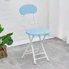 Silla Plegable Silla de Comedor Doméstica Silla Simple Silla de Ocio con Respaldo Taburete de Dormitorio Silla de Balcón Taburete Redondo Portátil para Adultos