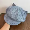 Gorra plana octogonal de estilo japonés para niñas, con lazo dulce y orejas de gato, linda y adorable estilo Y2K, con lunares retro que adelgazan la cara