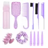 Conjunto de Pentes Roxo Claro Popular Mais Vendido Antiestático Especial para Meninas Cabelos Cacheados Alisamento Doméstico Viagem Portátil