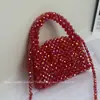[Pronta Entrega] bolsa de mão acrílica mágica de rede ins popular com corrente longa para ombro casual versátil com contas feitas à mão