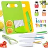Utensilios de cuchillo de fruta de plástico no lastiman las manos jardín de infancia educación temprana especial juguete para niños juego de cuchillos de cocina fruta juego de tres piezas