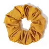 Elásticos de Cabelo de Algodão e Linho com Imitação de Cor Sólida, Estilo Europeu e Americano Transfronteiriço, Acessórios de Cabelo de Tecido Frescos e Simples, Disponíveis em Várias Cores, Scrunchies Elásticos para Cabelo para Mulheres