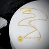 Pulsera con candado de seguridad de nube auspiciosa de oro y arena vietnamita para mujer, nueva cadena de clavícula integrada con candado de longevidad recortado con palabra de bendición chinoiserie