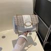 Nova Bolsa de Lã Xadrez 2024 para Mulheres Estilo Coreano Moda Corrente Ombro Transversal Bolsa Quadrada Pequena Xadrez de Alta Qualidade
