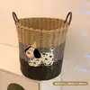 Cesta de Ropa Sucia Extra Grande, Cesta de Almacenamiento Linda con Forma de Perro Estilo Ratán, Cesto de Lavandería para Baño, Contenedor de Fieltro para Juguetes y Snacks