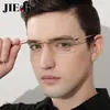 Gafas de prescripción para hombre con bordes recortados, Monturas de gafas de titanio puro ultraligeras, Se pueden equipar con lentes de prescripción, Gafas sin montura para hombre