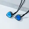 Vendas Diretas de Fabricantes do Mar da China Oriental: Pingente Colar Joia Coração do Oceano Coração de Pedra da Lua Labradorita Natural Personalizado Atacado