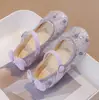 Sapatos de Princesa para Meninas, Sapatos de Cristal Rosa Luminoso para Crianças, Sapatos de Solado Macio para Primavera e Verão para Meninas Pequenas, Adequados para Vestidos e Apresentações