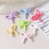 Colgantes de acrílico con forma de lazo de colores macarrón, accesorios para pulseras y llaveros DIY, al por mayor