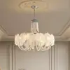 Lámpara de araña redonda de perlas de nuevo diseñador francés transfronteriza para sala de estar, comedor y dormitorio, lámpara colgante de cristal tipo nube de alta calidad