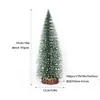 Decoraciones navideñas mini árbol de Navidad adorno de escritorio pequeño abeto nevado árbol decorativo para oficina en casa mesa de comedor