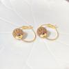 Brinco de Argola Exquisito Francês Bola da Sorte Bola de Diamante Leve Luxo Retrô Nicho High-end Versátil Design de Moda Brincos para Mulheres