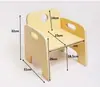 Mesa de Jogo para Bebê Mesa de Aprendizagem e Cadeira para Crianças Conjunto para Berçário N5 Mesa Quadrada Pequena de Madeira Maciça Mesa de Escrita e Cadeira W18