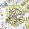Adesivos de Paisagem Cena em Miniatura Colagem Pop-Up 3D Casa Artesanal Alívio do Estresse Diversão DIY Adesivos de Desenho Animado para Diário