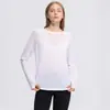 Top atlético de manga longa para yoga, camiseta de corrida e fitness estilo novo, top de yoga de corte solto, blusa de manga longa para cobrir, camiseta com proteção solar para mulheres