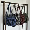 Nova Bolsa de Ombro de Grande Capacidade Xadrez de Outono e Inverno, Bolsa com Padrão Estilo Preguiçoso da Moda, Bolsa Tote Versátil