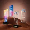 Trofeo de Cristal Personalizado con Grabado de Color Creativo para Reunión Anual, Concurso de Empleado Destacado y Conmemoración de Evento