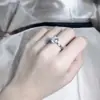 Suministro de Anillos de Diamante Sintético, Anillos Europeos y Americanos de Cobre Blanco de Seis Garras para Mujer, Joyería de Mano, Venta al por Mayor de Comercio Exterior de Lujo Transfronterizo