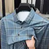 Outono 25 Novas Camisas Polo Masculinas de Manga Longa Xadrez Camisetas Business Casual para Pais Jovens e de Meia-Idade Tops Roupas Masculinas
