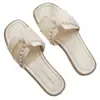 Sandalias Planas de Verano para Mujer 2026, Estilo Hada Francesa con Perlas y Detalle de Moño, Estilo Nuevo