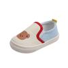 Tênis de Lona Infantil 2026 Primavera e Outono Meninos e Meninas Sapatos para Crianças Pequenas Design de Urso Sapatos para Creche e Jardim de Infância Leve e Confortável