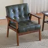 Conjunto de três peças de cadeira de sofá de madeira maciça para varanda, uma mesa e duas cadeiras, cadeira de sofá individual casual preguiçosa, mesa e cadeiras de café