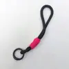 Cordón para Teléfono Anudado con Bloques de Color, Llavero Creativo Tejido a Mano con Cuerda Corta DIY, Cuerda Colgante Desmontable Anti-Pérdida