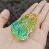 Cristal de Vidro Pixiu Decoração da Fortuna Escritório Casa Mesa Abertura Artesanato Feng Shui Pequenos Enfeites Atacado