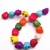Comercio exterior venta caliente color turquesa calavera cuentas sueltas turquesa natural cabeza de fantasma pulsera con cuentas accesorios para collares venta al por mayor