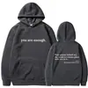Sudaderas de Otoño e Invierno, Queridos, Detrás de Mí Sois Suficientes, Sudaderas de Moda Estampadas, Estilo Hip-Hop