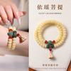 Pulseira Bodhi Rosa Vermelho, Novo Estilo Chinês, Contas de Ábaco de Duplo Círculo para Segurar na Mão, Pulseira de Joia para Segurar na Mão para Homens e Mulheres, Contas Budistas para Atacado