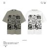 Camiseta de manga corta de algodón con estampado retro americano nueva de marca Heavy Tide de 250 g, holgada para verano y calle para niños.