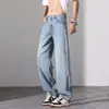 Ropa de Hombre Shanggu Verano Nuevo Pantalones de Mezclilla Frescos de Lyocell Tencel Estilo Americano Rectos Holgados Pantalones de Talla Grande para Hombre