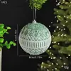 Bola de Natal com Pó Pegajoso 2024 8cm Bola de Árvore de Natal Bola Pendente de Luxo Leve Decorações de Natal Bola Pegajosa Pendurada Pérola Bola Colorida