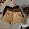Shorts Casuales Retro Americanos Dulces y Picantes para Mujer, Tallas Grandes de Cintura Alta que se Ajustan a la Cadera Tipo Boot Shorts, Shorts Rectos de Corte A, Medela