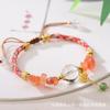 Pulsera de cuerda de mano de nuevo estilo chino con cristal de pelo de conejo rojo, pulsera de cuerda de mano tejida a mano al por mayor, cuerda de mano, regalo para novias, joyería