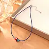 Collar de Cuentas de Semilla Azules Importadas Ultra Finas, Fresco y Sencillo, con un Toque de Lujo, Cadena para Clavícula de Hongo de Vidrio, Moderna y Dulce