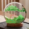 Nova Pintura de Areia Chinesa da Sorte com Fluxo Contínuo Ampulheta 3D Artesanato em Liga Decoração de Mesa Ornamento Descompressor Presente para Amigos
