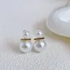 Pendientes de Perlas Grandes Muy Numerosas Estilo Francés Dos Estilos Nuevo Explosivo Lujo Ligero Pendientes Elegantes de Gama Alta para Mujer