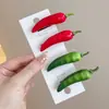 Pinza para el pelo divertida con forma de pimiento rojo para mujer, pinza para flequillo lateral, pinza lateral, pinza de un carácter, pinza para el pelo viral de internet, pinza de pico de pato, accesorio para el cabello