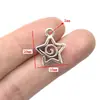 Pingente Estrela de Cinco Pontas Espiral de Prata Antiga Acessórios de Joias de Liga de Zinco DIY Material para Colar Brincos Pingente Quente Transfronteiriço