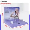 Soporte de Exhibición de Cosméticos Acrílico Personalizado de Múltiples Niveles con Panel Trasero Desmontable e Iluminación LED Adecuado para Mostradores de Tiendas Minoristas