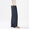 Pantalones casuales para hombre OT de mezcla de lyocell y lino, nueva colección de otoño, estilo recto holgado