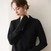 Suave suéter de punto para mujer, estilo old money, cuello en V cruzado, cachemira, otoño e invierno, ajuste ceñido, versátil, top de lana