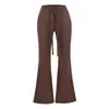Pantalones Casuales de Tiro Bajo con Cordón Estilo Callejero Americano para Mujer, Corte Ajustado, Levanta Glúteos, Adelgazantes, de Atar, Pantalones Largos Casuales